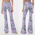 Snake Print Women Flares Bell-bottomed Sexy Pants